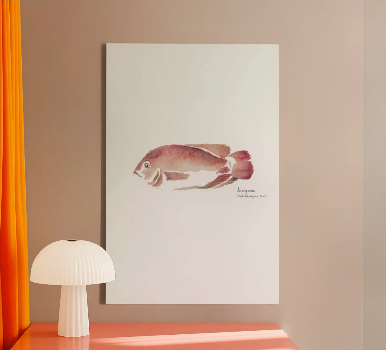 La Mojarra Roja ( red crappie) tela con Cornice a cassetta da Sandra De Leon