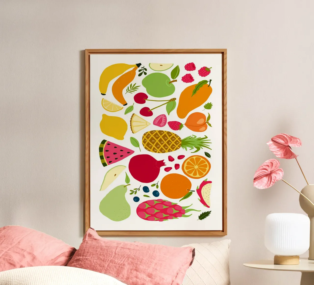 Assortimento colorato di frutta fresca alluminio dibond da Benjamin Tremblay