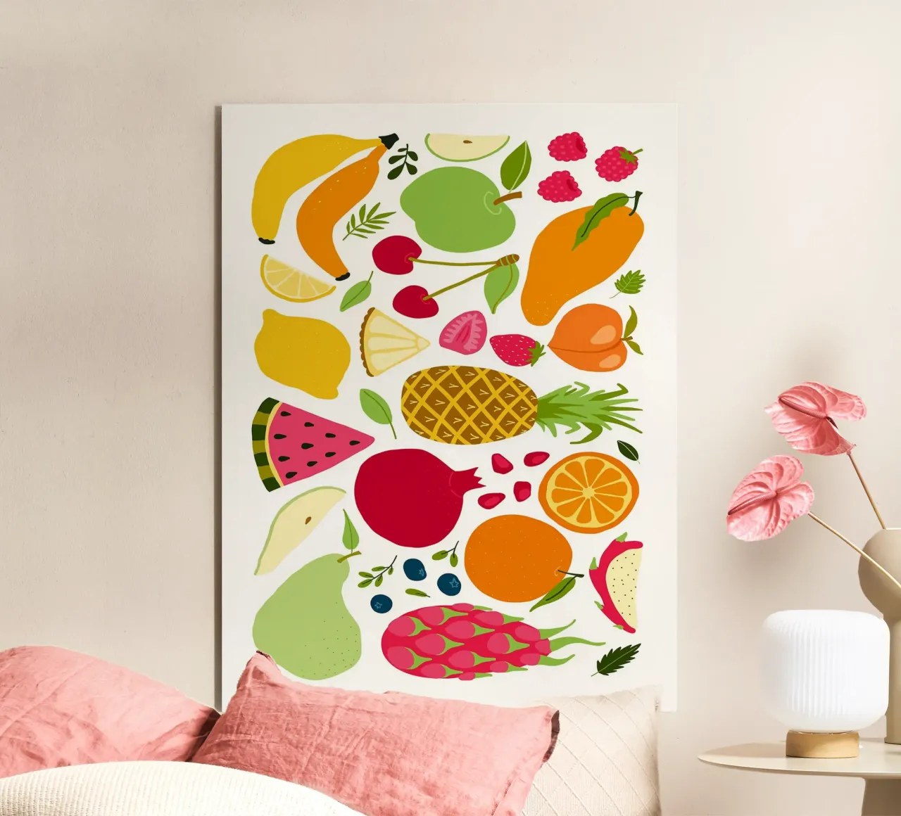 Assortimento colorato di frutta fresca alluminio dibond da Benjamin Tremblay