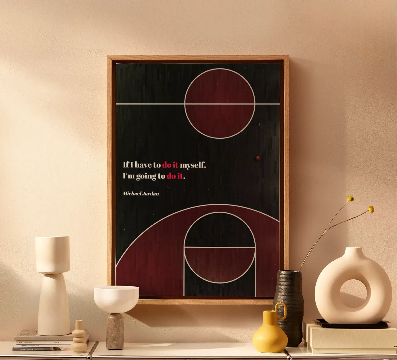 Michael Jordan - Basket tela con Cornice a cassetta da athlete.art