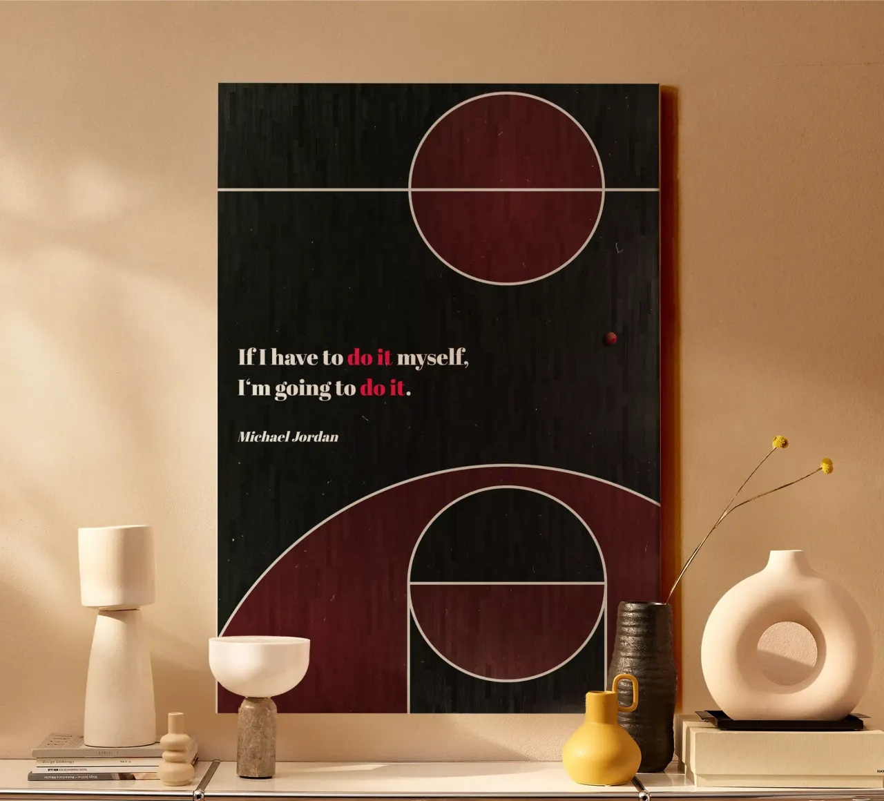 Michael Jordan - Basket tela con Cornice a cassetta da athlete.art