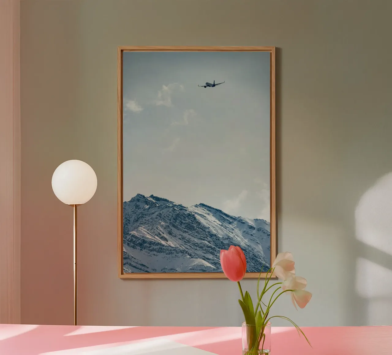 plane on mountain alluminio dibond da morgal