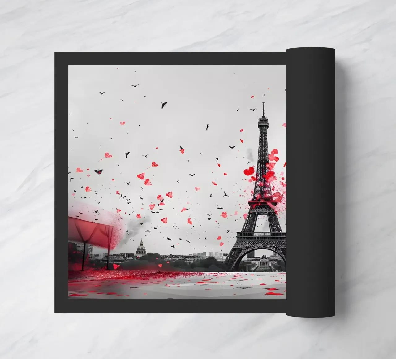 Panorama de la Torre Eiffel felpudo de M-Ulrich-Digital Art