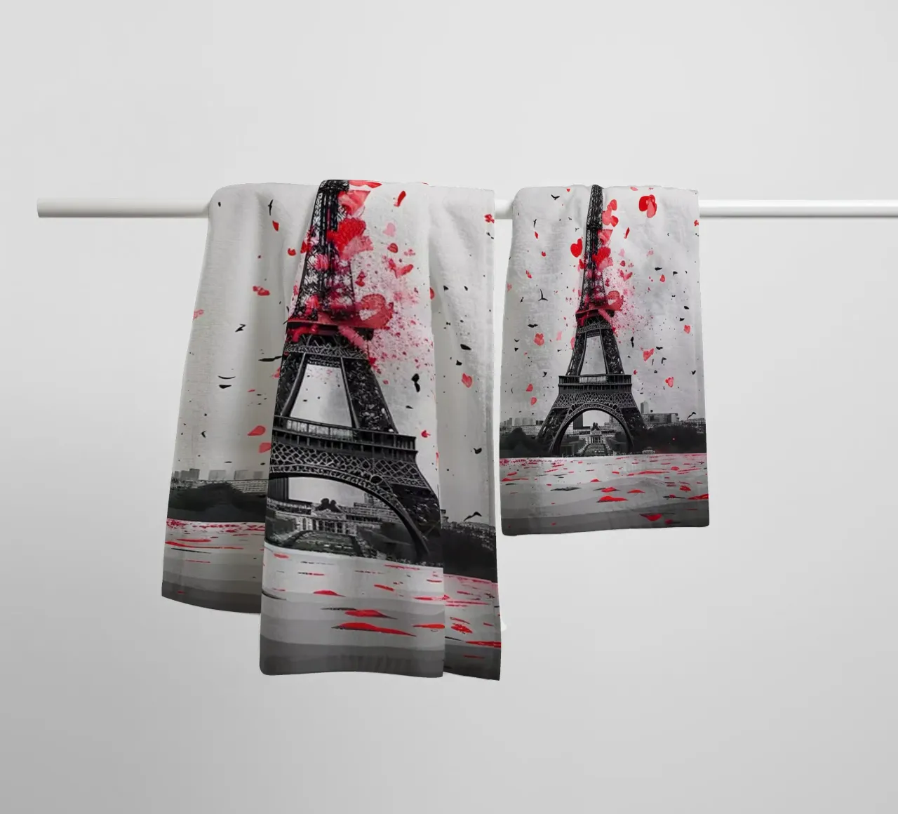 Panorama della Torre Eiffel asciugamano da bagno da M-Ulrich-Digital Art