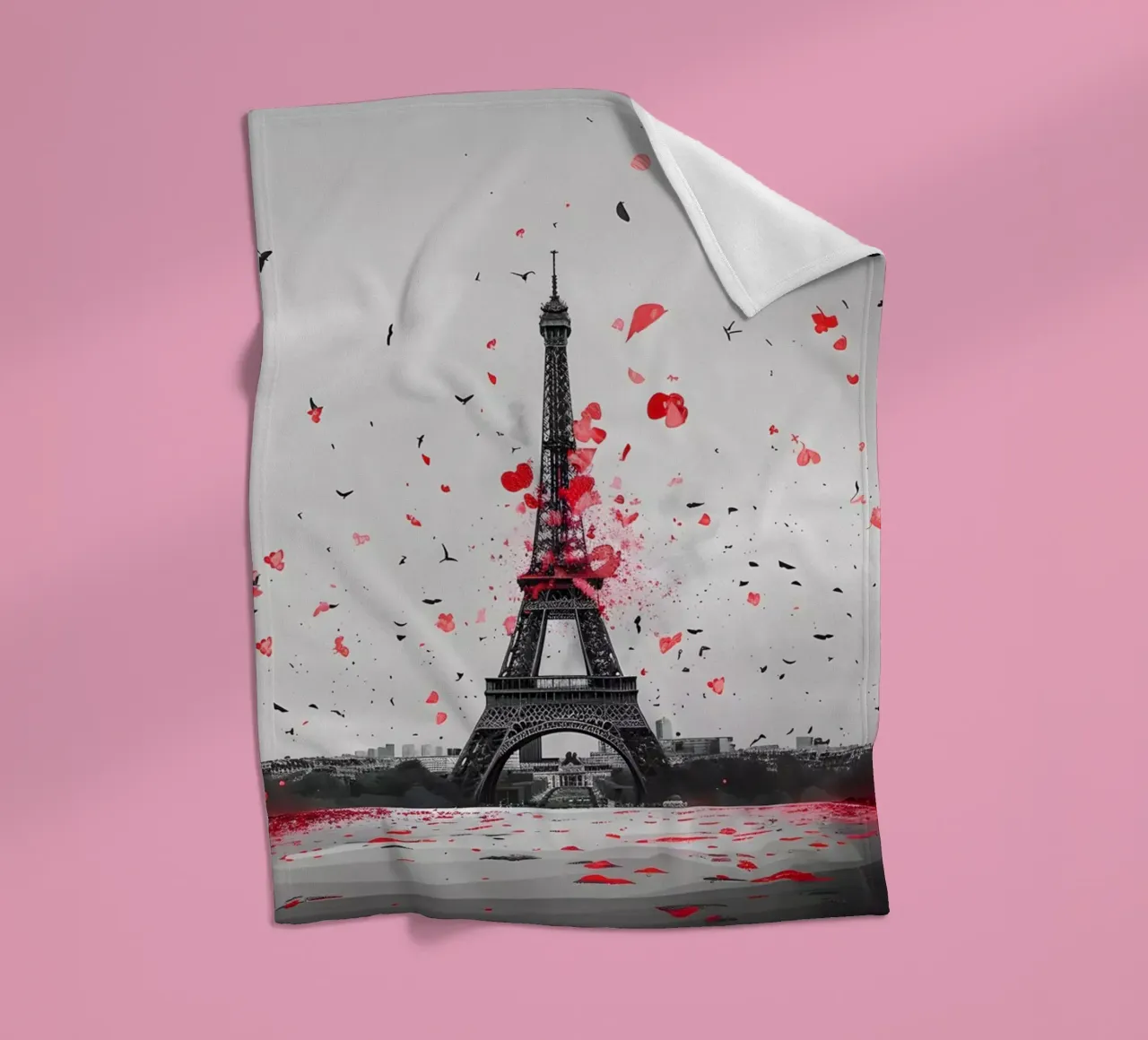 Panorama de la Torre Eiffel manta de franela de M-Ulrich-Digital Art