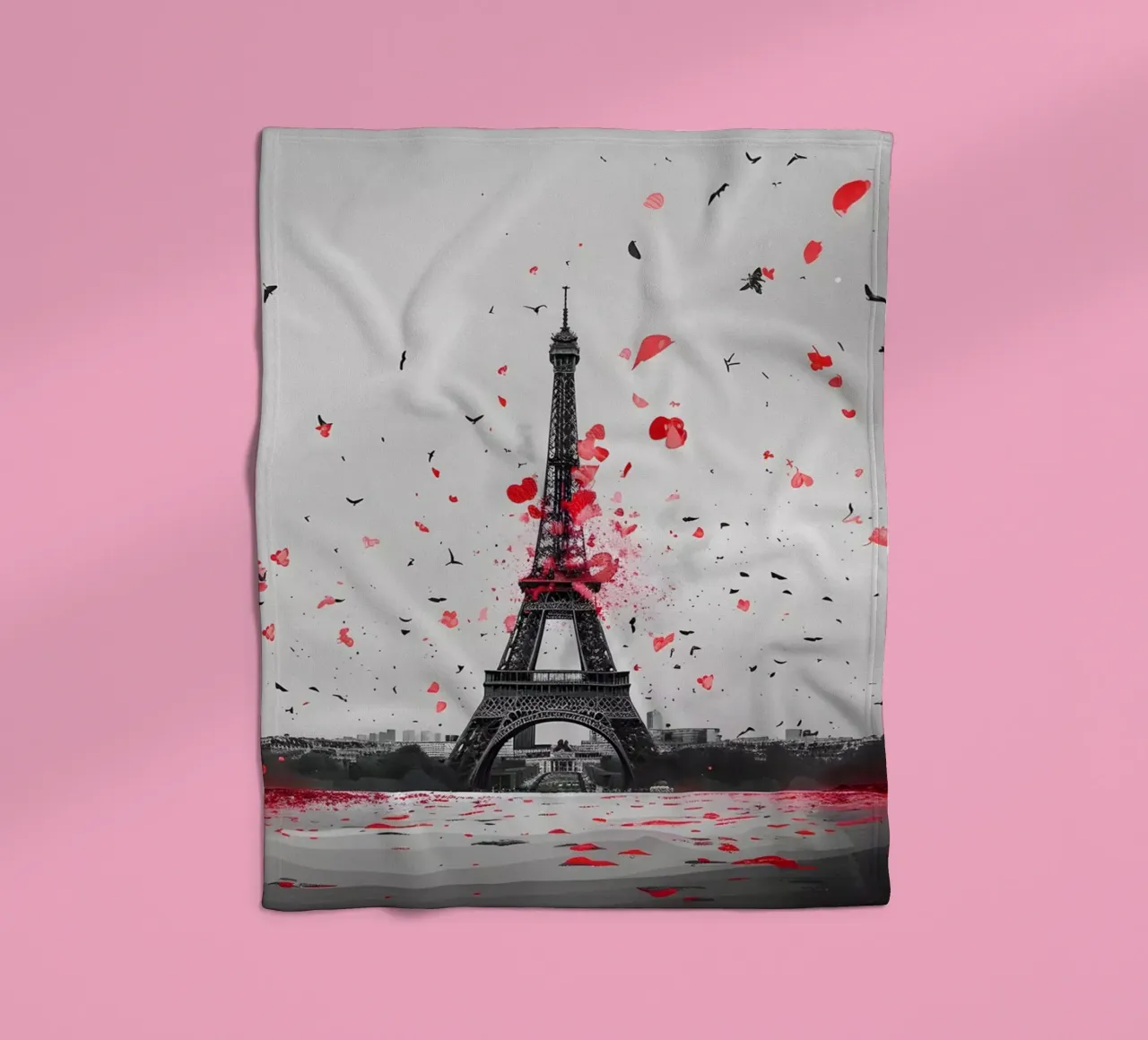 Panorama de la Torre Eiffel manta de franela de M-Ulrich-Digital Art