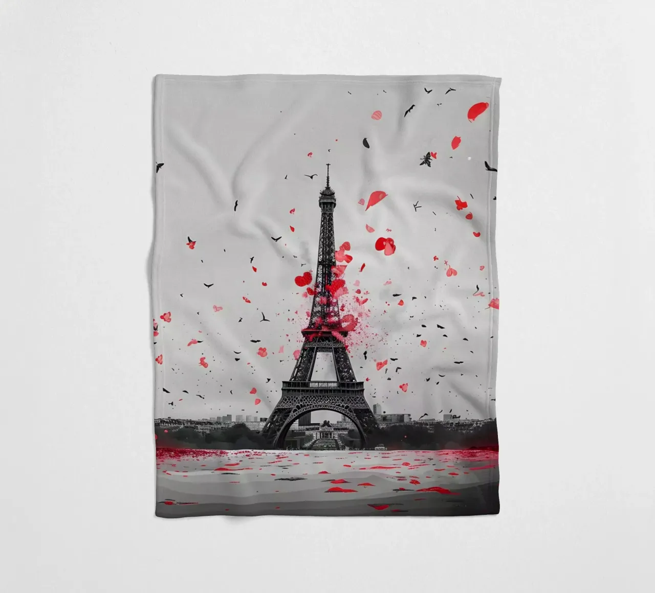 Panorama de la Torre Eiffel manta de franela de M-Ulrich-Digital Art