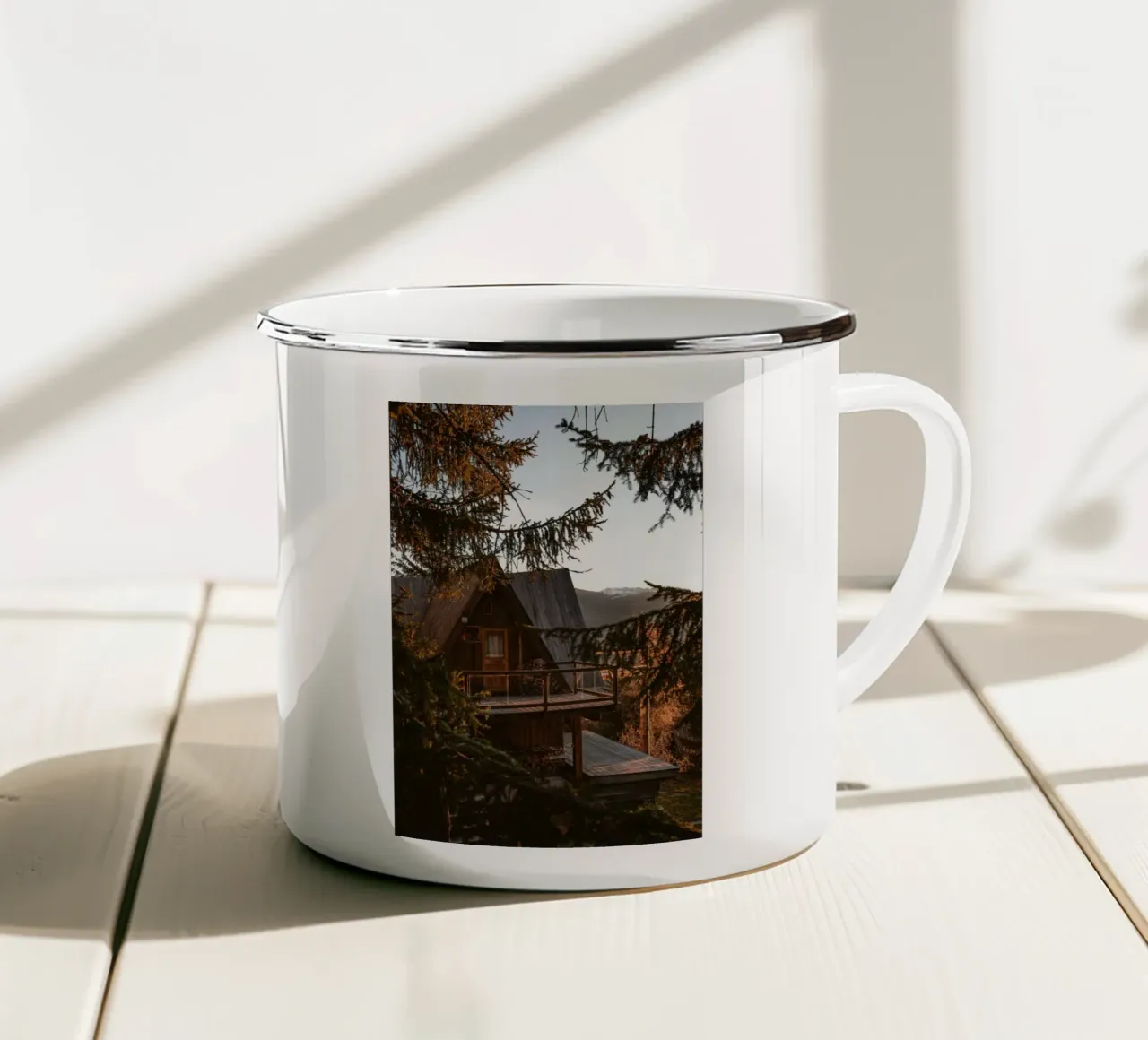 home stage in forest tazza in smalto da morgal
