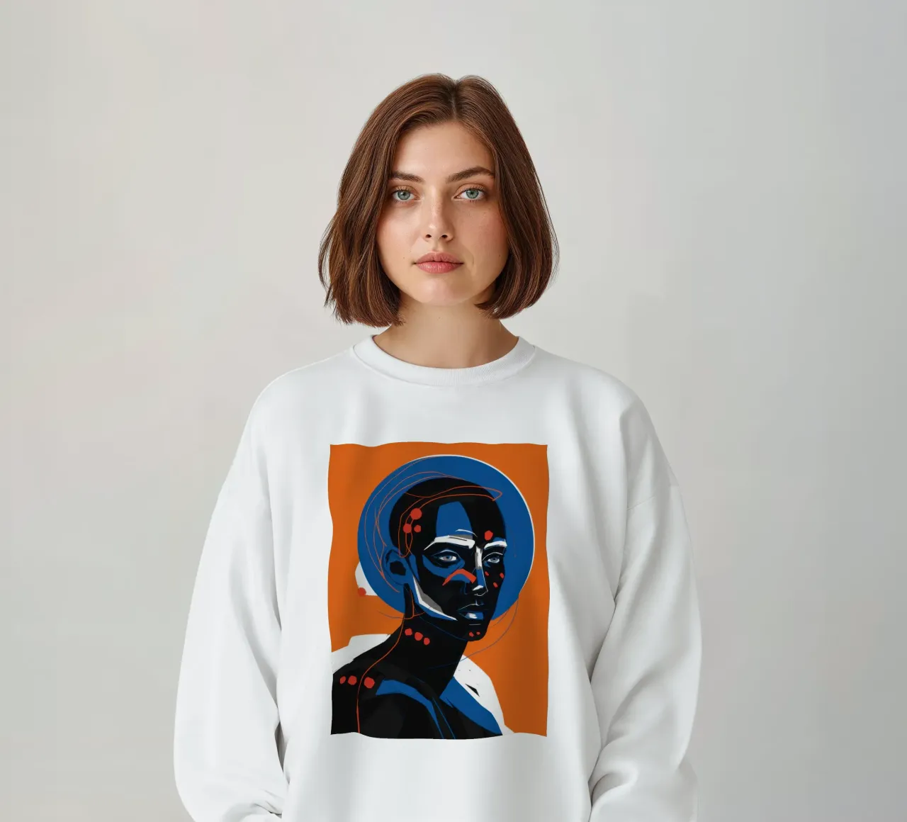 Mirada ciborg afrofuturista sudadera de Katarsis Mann