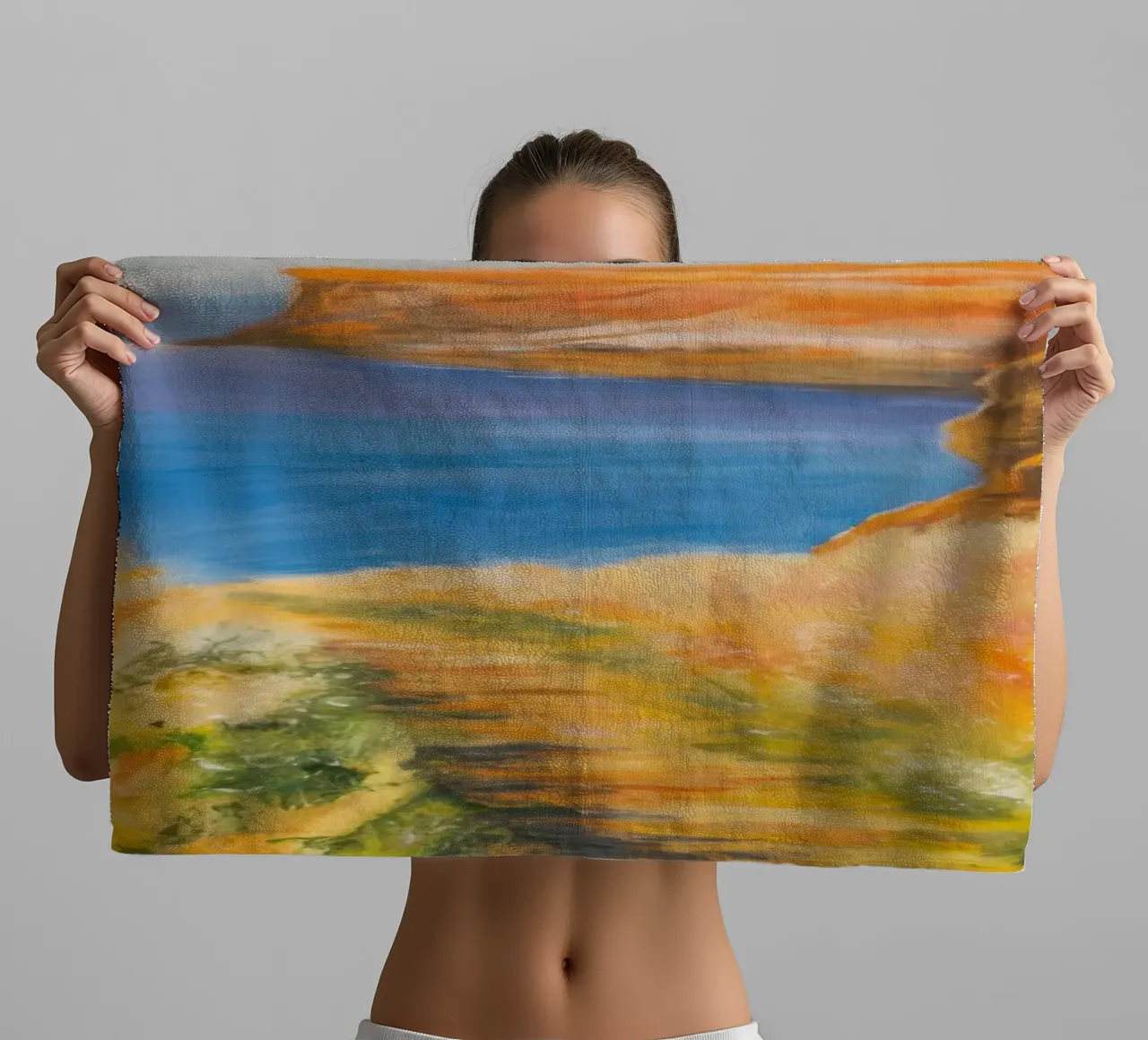 Coastal Wheat Field towel by Angkasa Mist