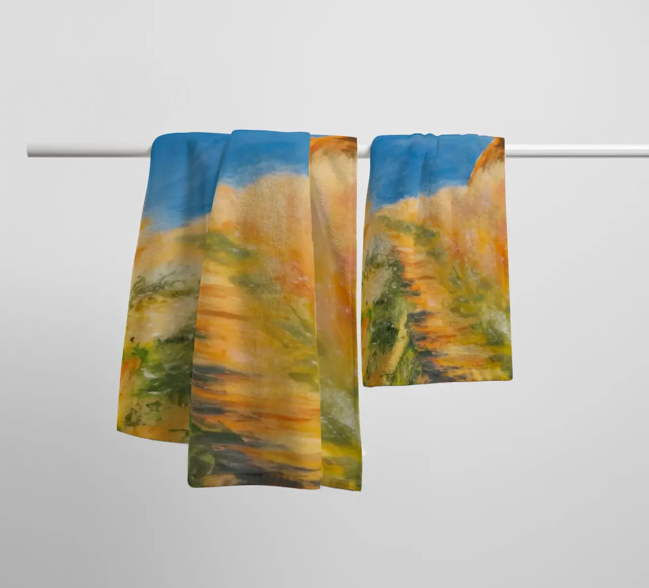 Coastal Wheat Field towel by Angkasa Mist