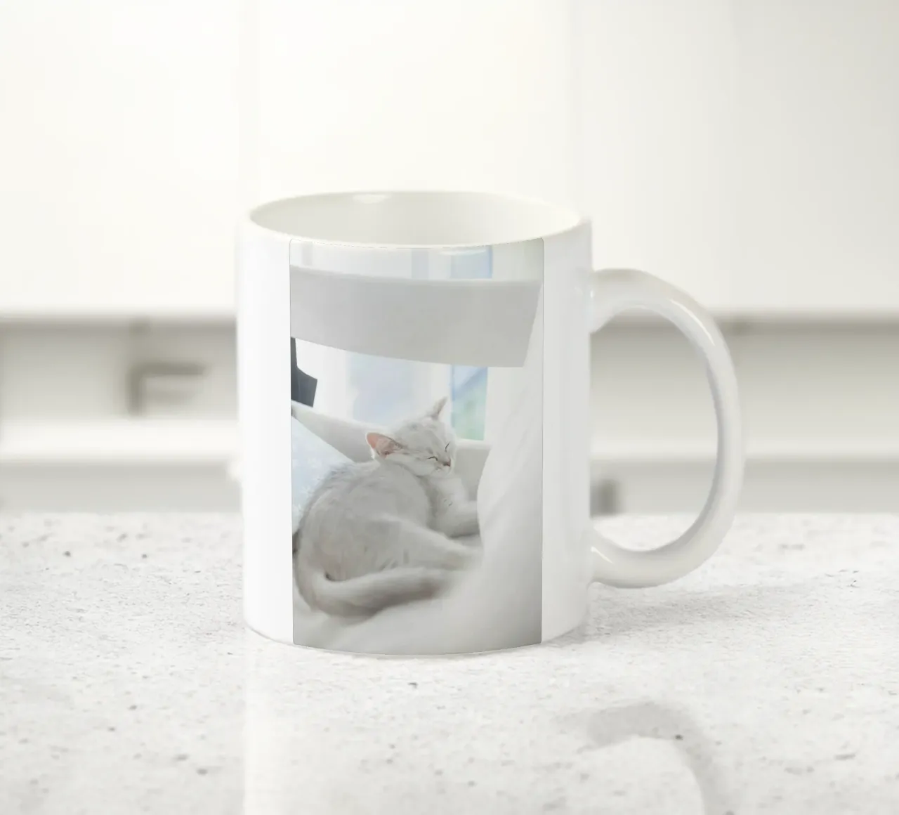 cat in white tazza in ceramica da juli