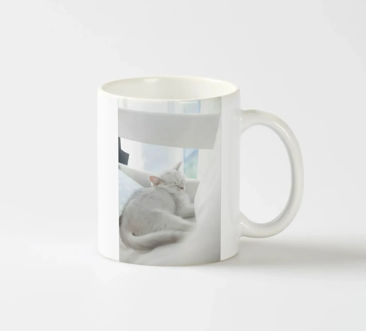 cat in white tazza in ceramica da juli