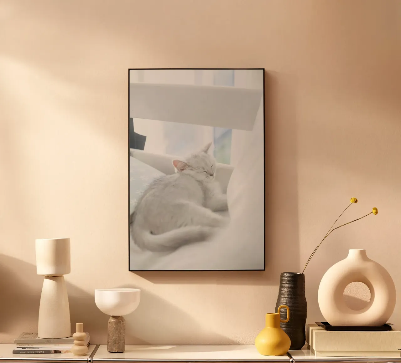 cat in white plexiglass da juli