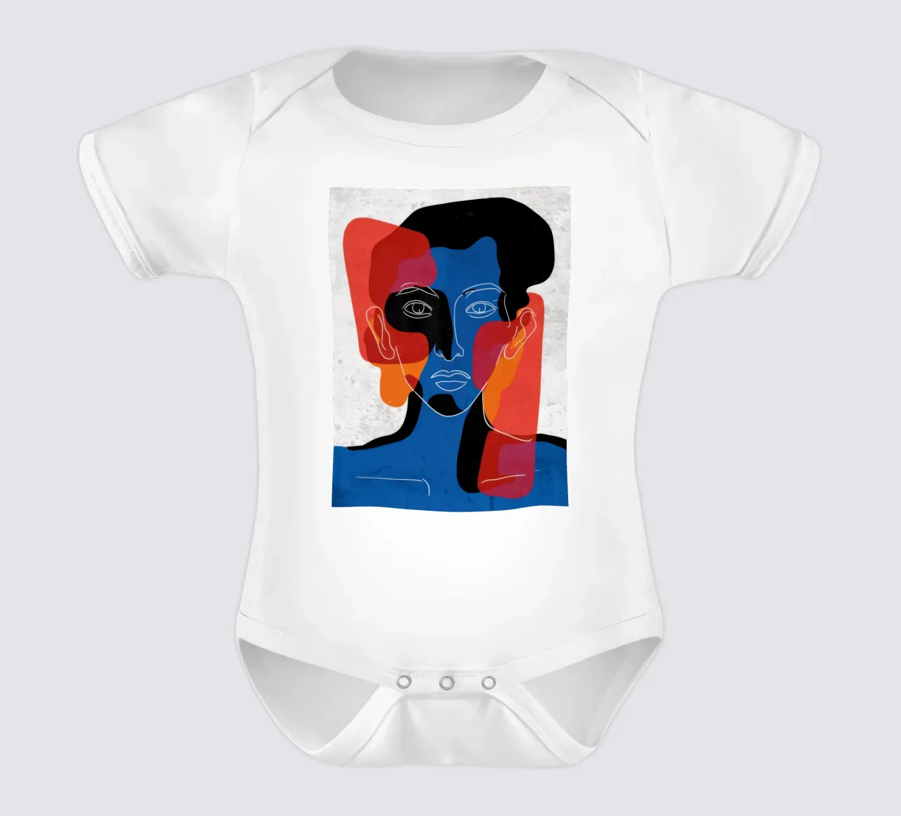 Overlapping Souls Duality short-sleeve baby romper by Katarsis Mann