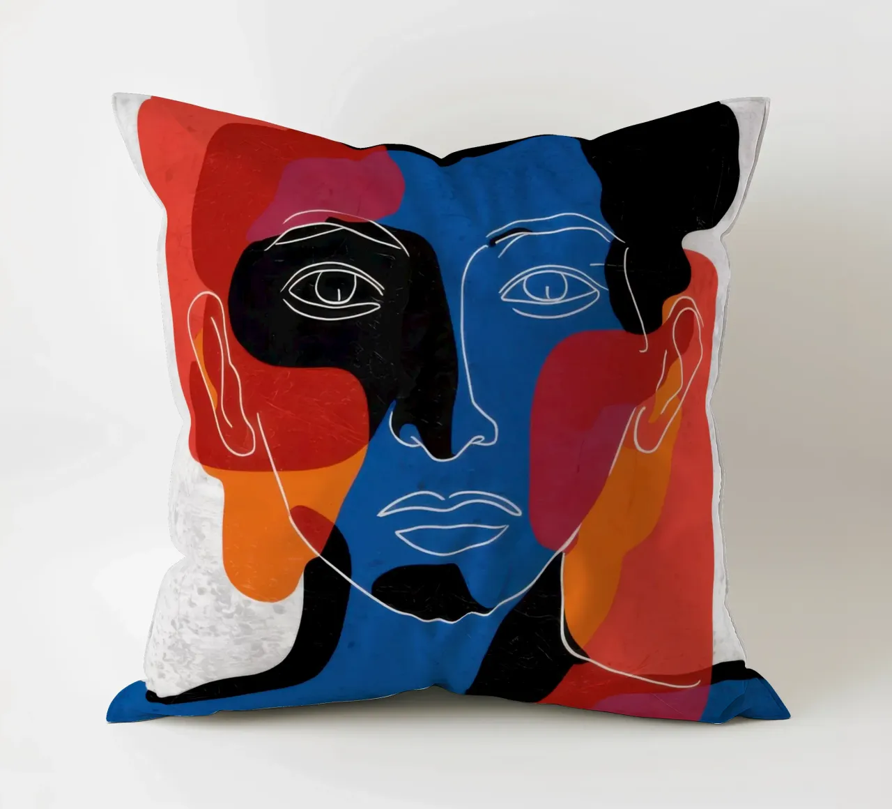Overlapping Souls Duality decorative cushion by Katarsis Mann