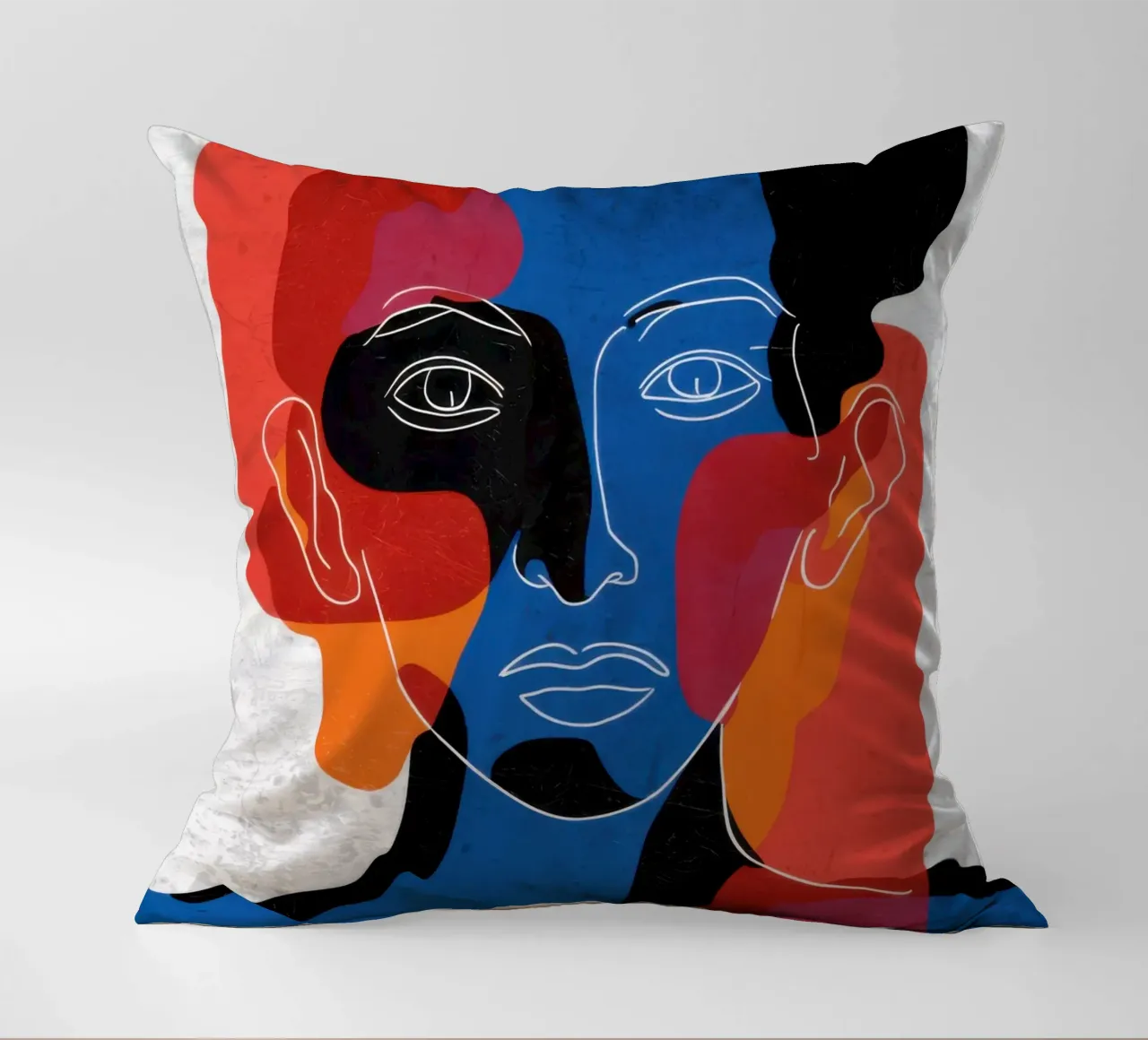 Overlapping Souls Duality decorative cushion by Katarsis Mann