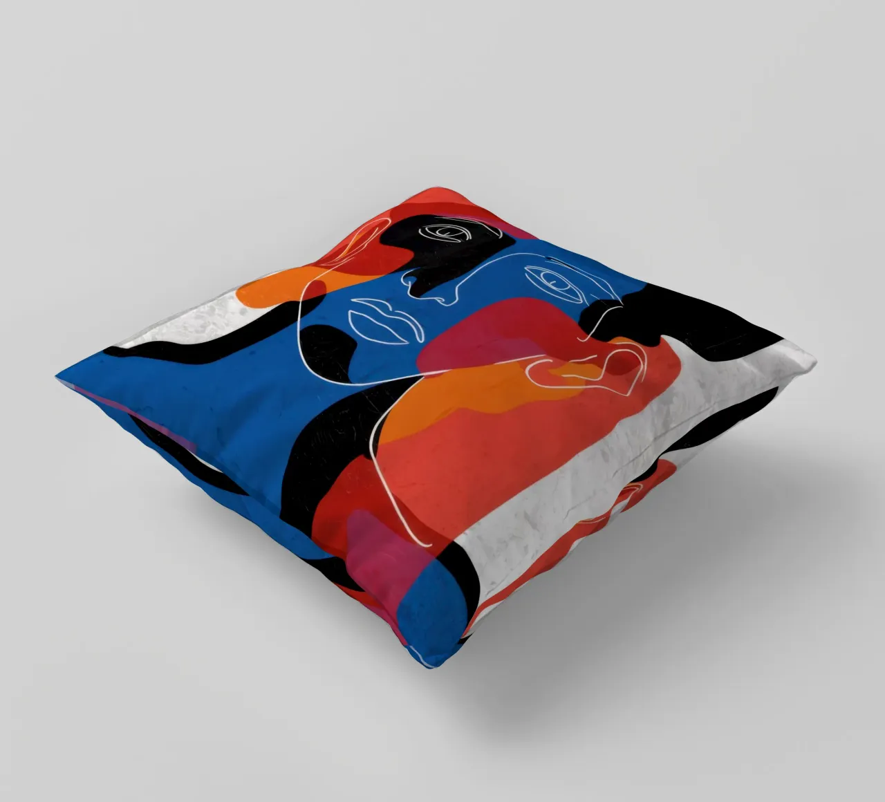 Overlapping Souls Duality decorative cushion by Katarsis Mann