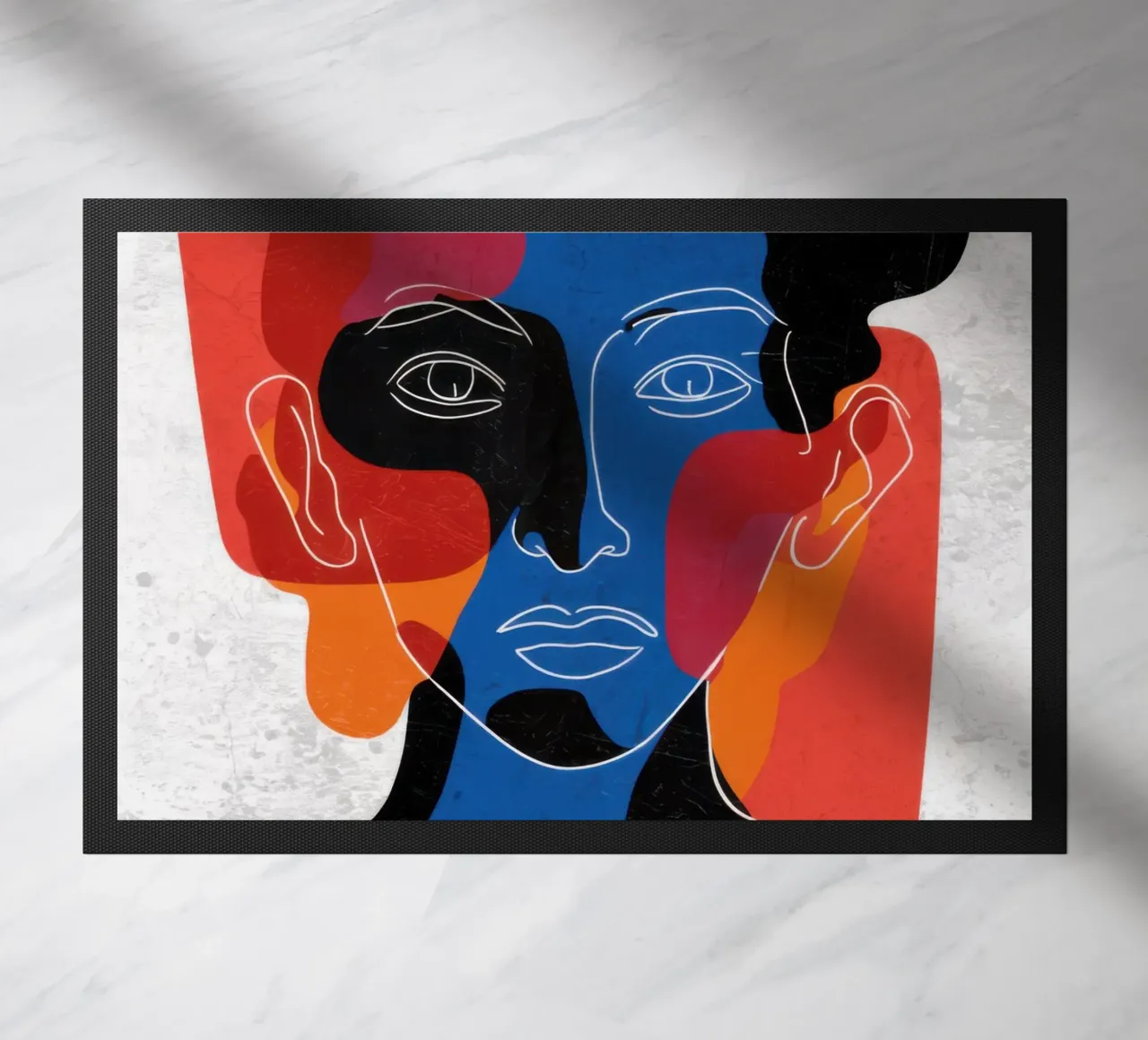 Overlapping Souls Duality doormat by Katarsis Mann