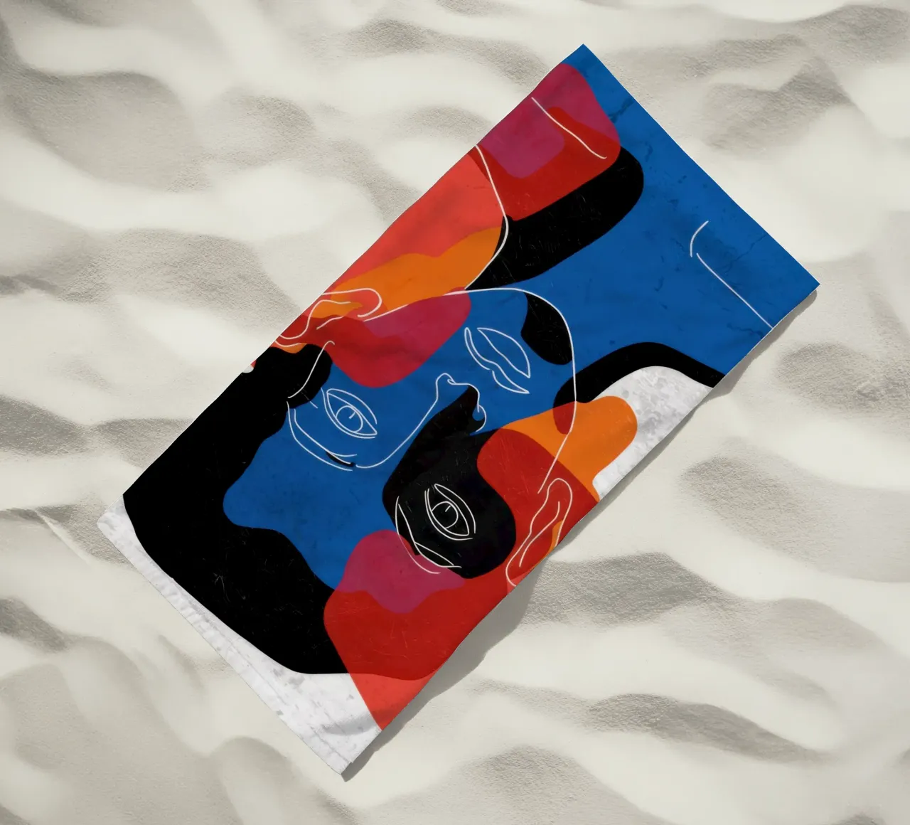 Overlapping Souls Duality beach towel by Katarsis Mann