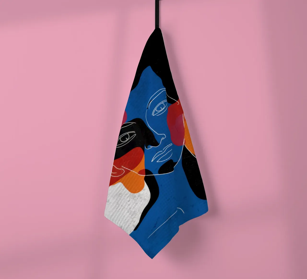 Overlapping Souls Duality tea towel by Katarsis Mann