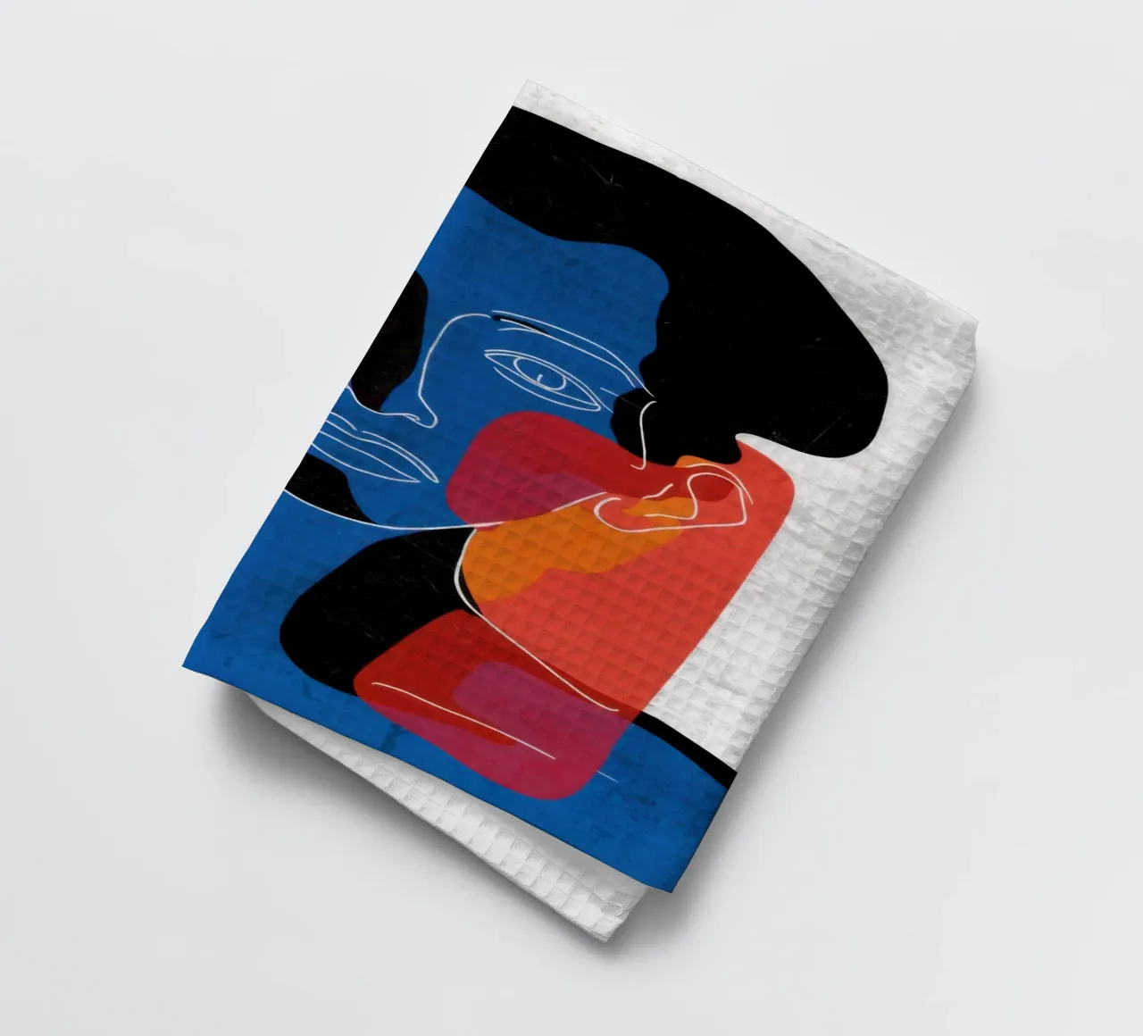 Overlapping Souls Duality tea towel by Katarsis Mann