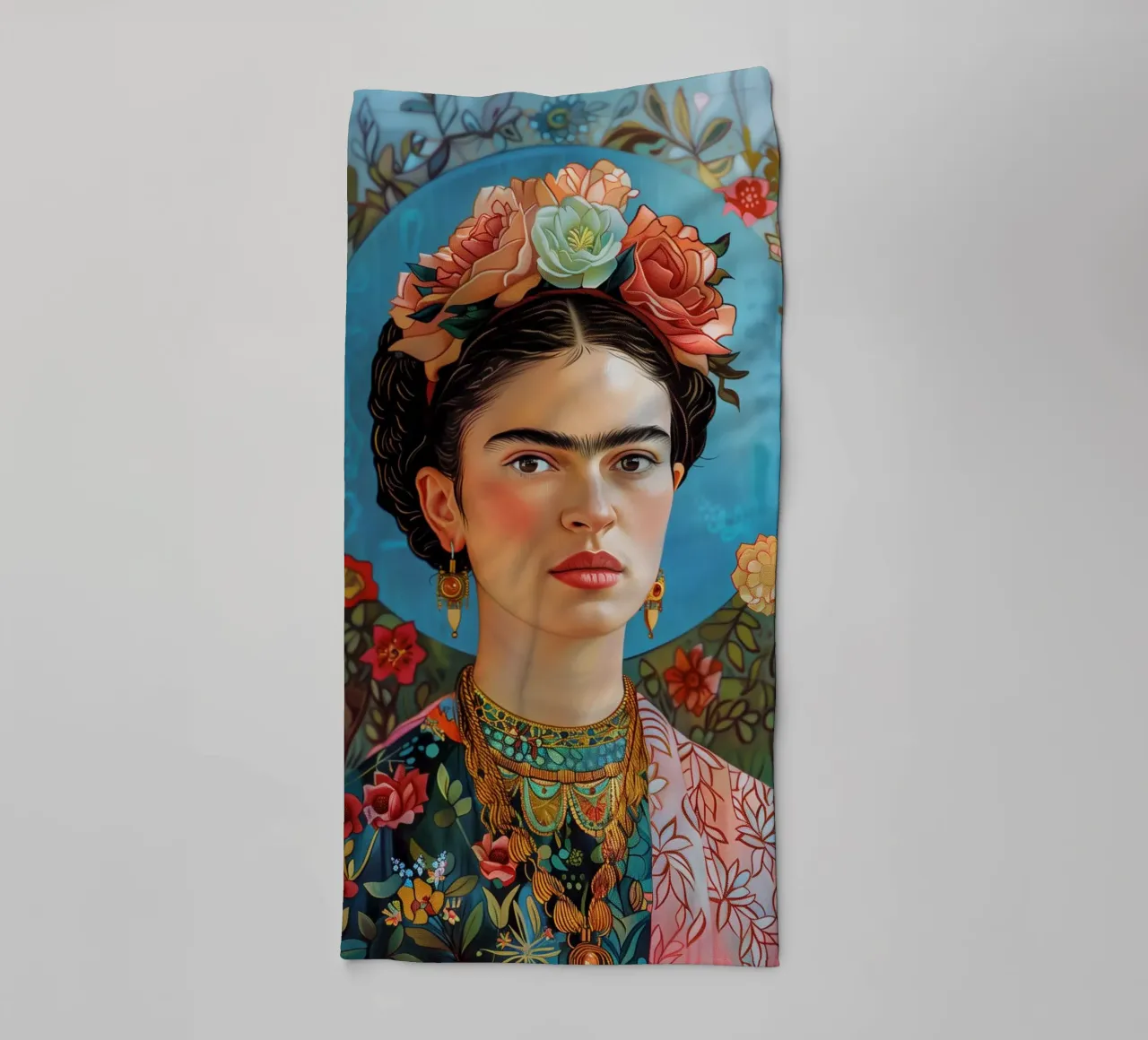 Frida's picturesque world towel by Carinaprint