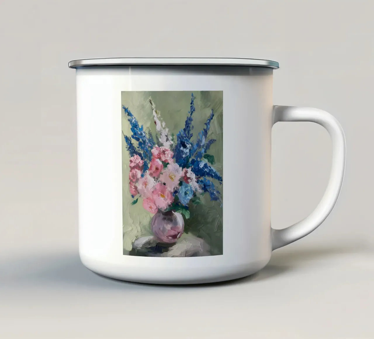 Bouquet di fiori pastello tazza in smalto da Gangga Brush