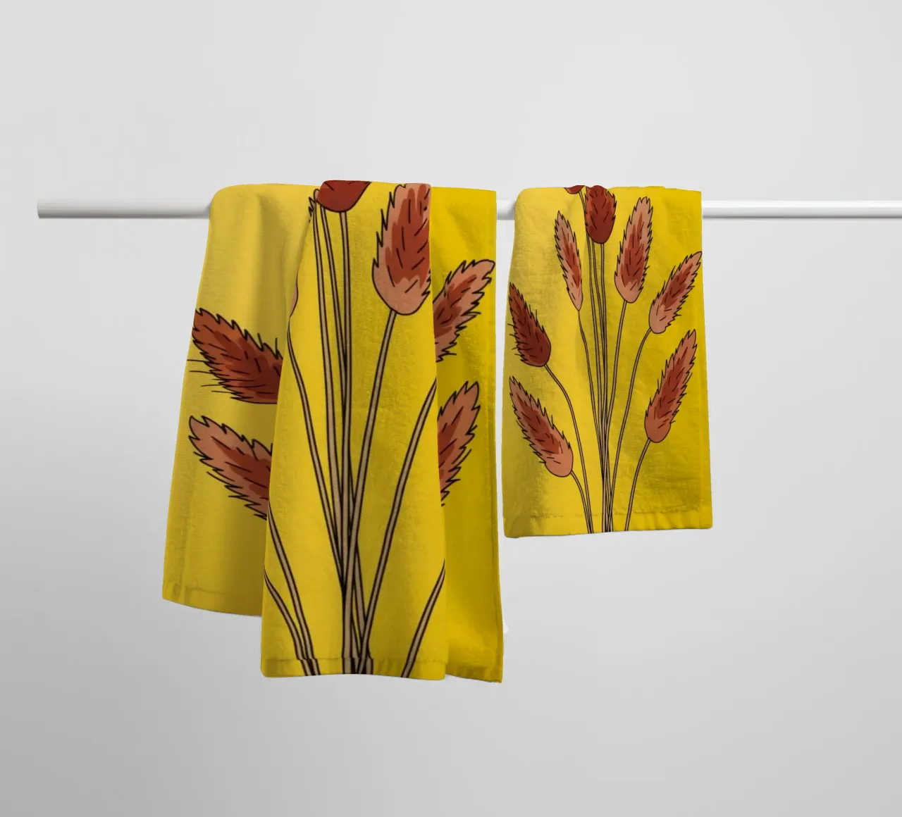 flower on yellow shade asciugamano da bagno da marty