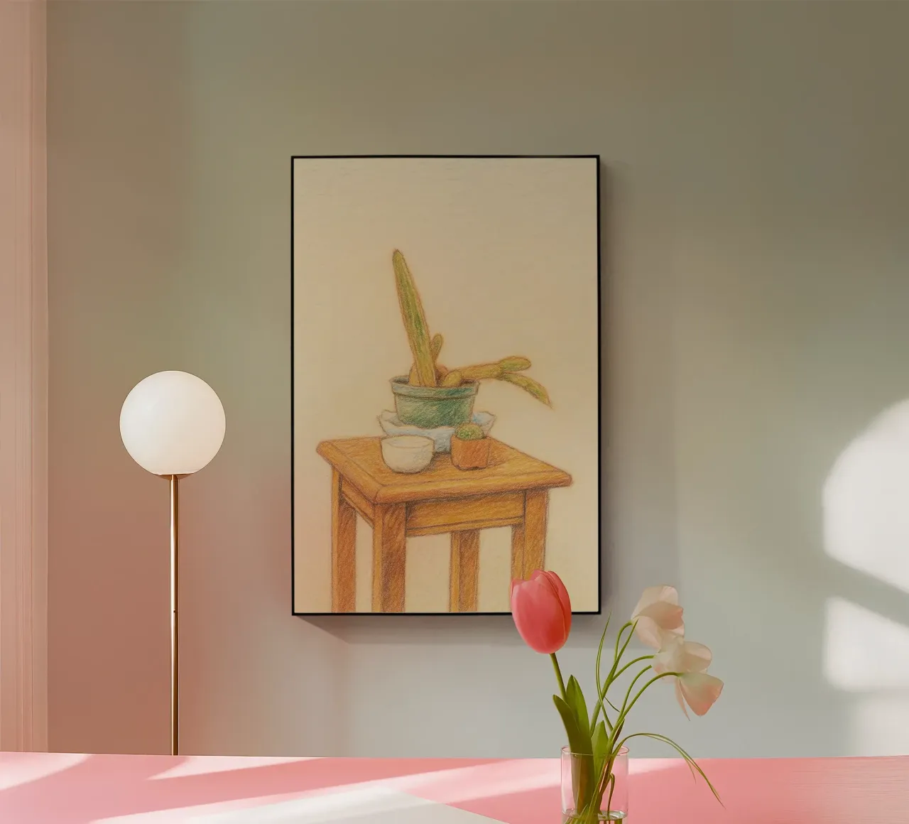 cactus on vase plexiglass da marty