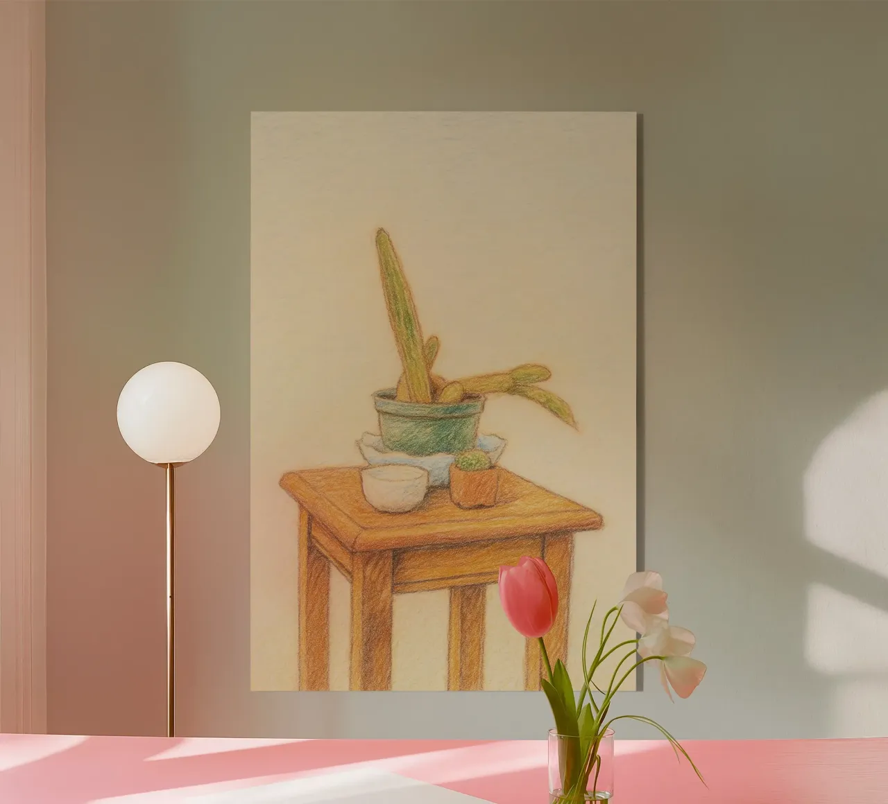 cactus on vase plexiglass da marty