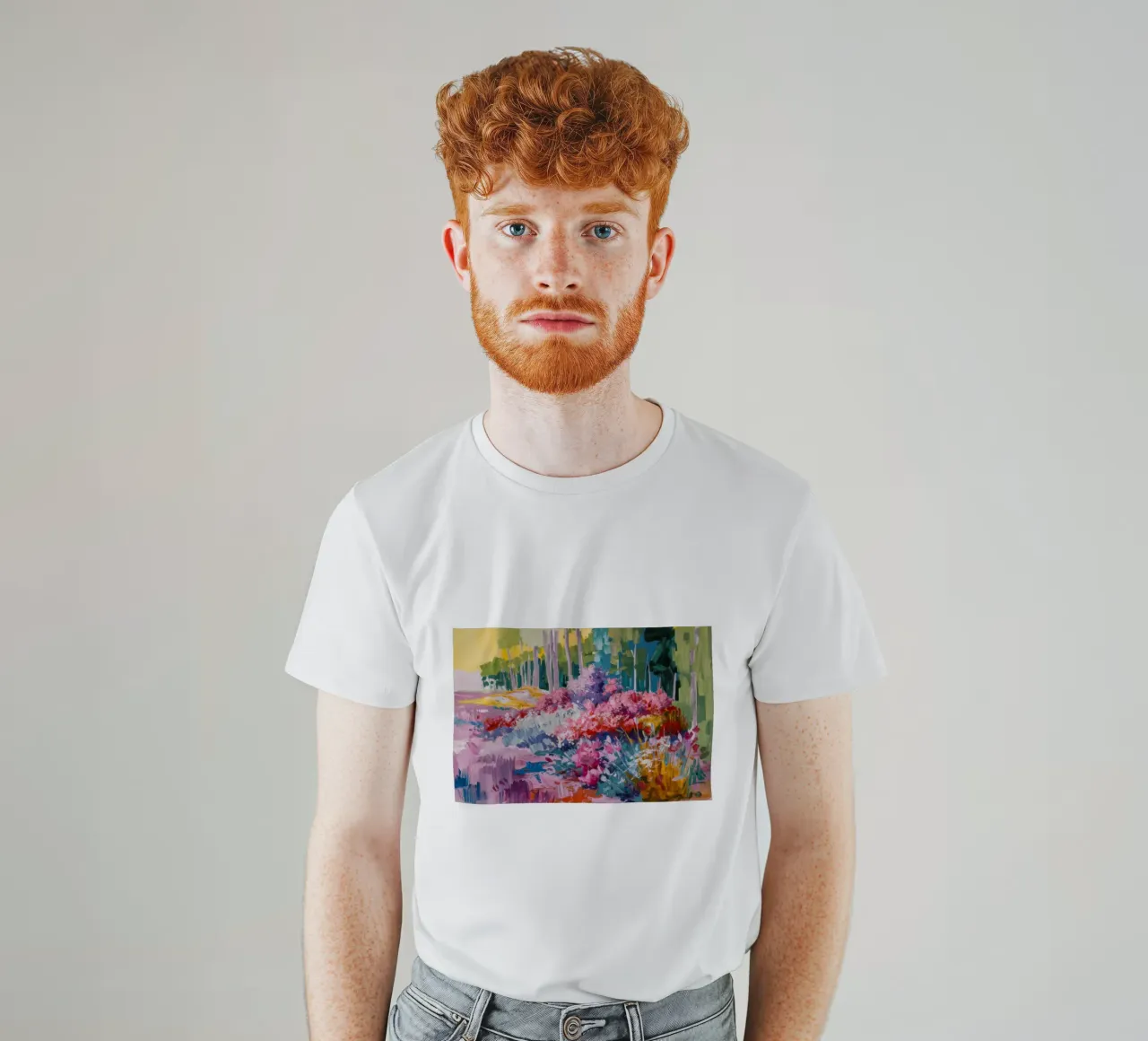 Paesaggio onirico floreale cromatico t-shirt da Angkasa Mist