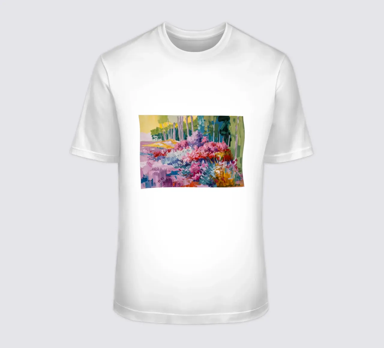 Paesaggio onirico floreale cromatico t-shirt da Angkasa Mist