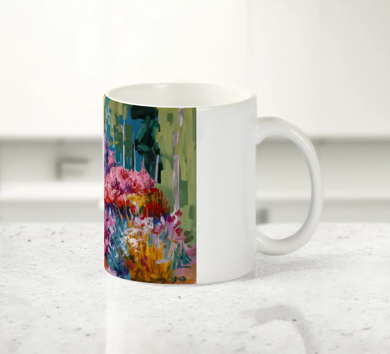 Paesaggio onirico floreale cromatico tazza in ceramica da Angkasa Mist