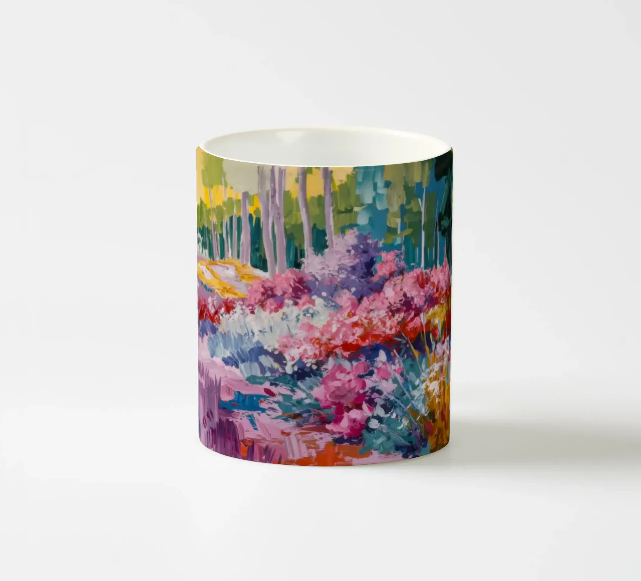 Paesaggio onirico floreale cromatico tazza in ceramica da Angkasa Mist