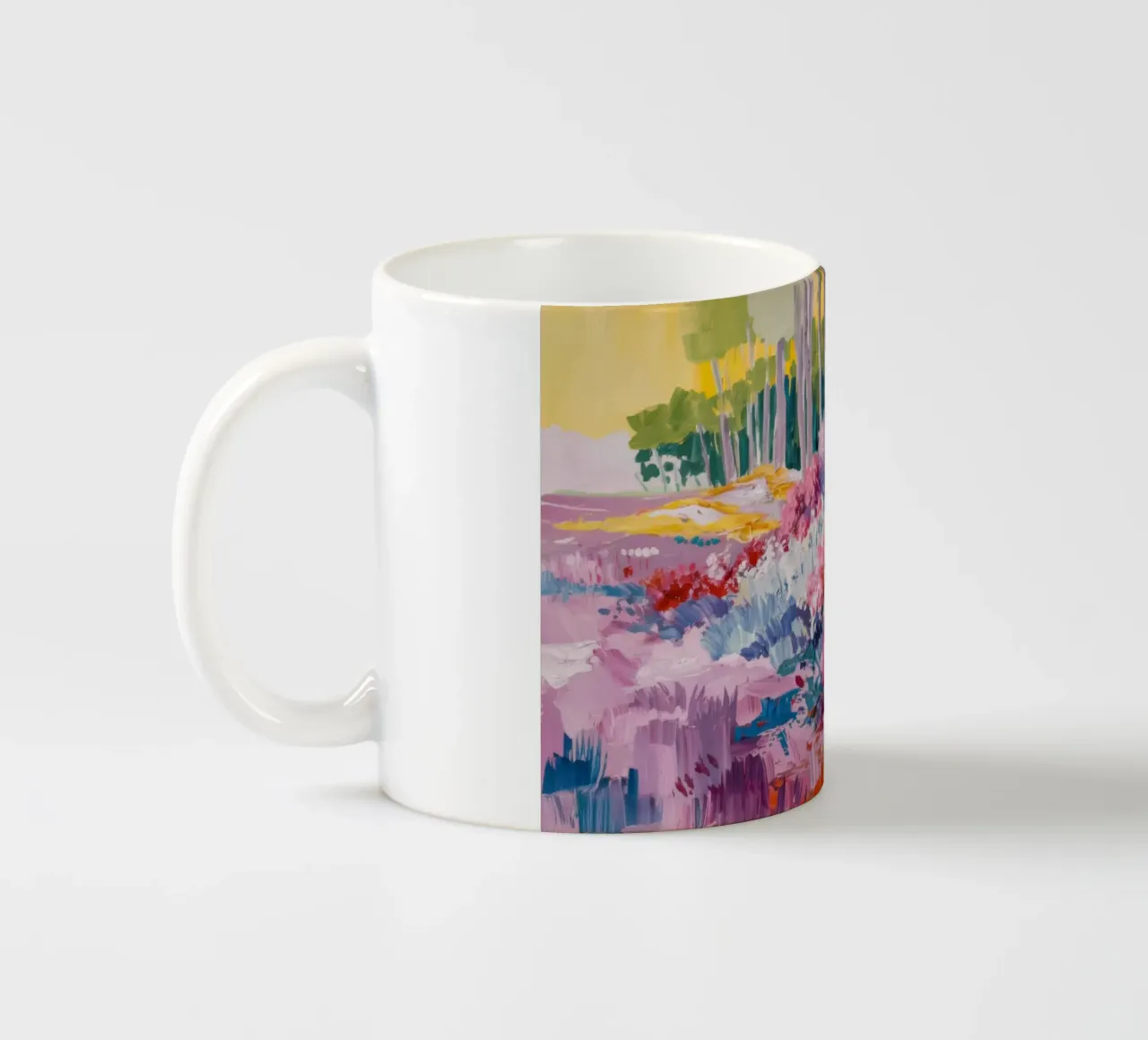 Paesaggio onirico floreale cromatico tazza in ceramica da Angkasa Mist