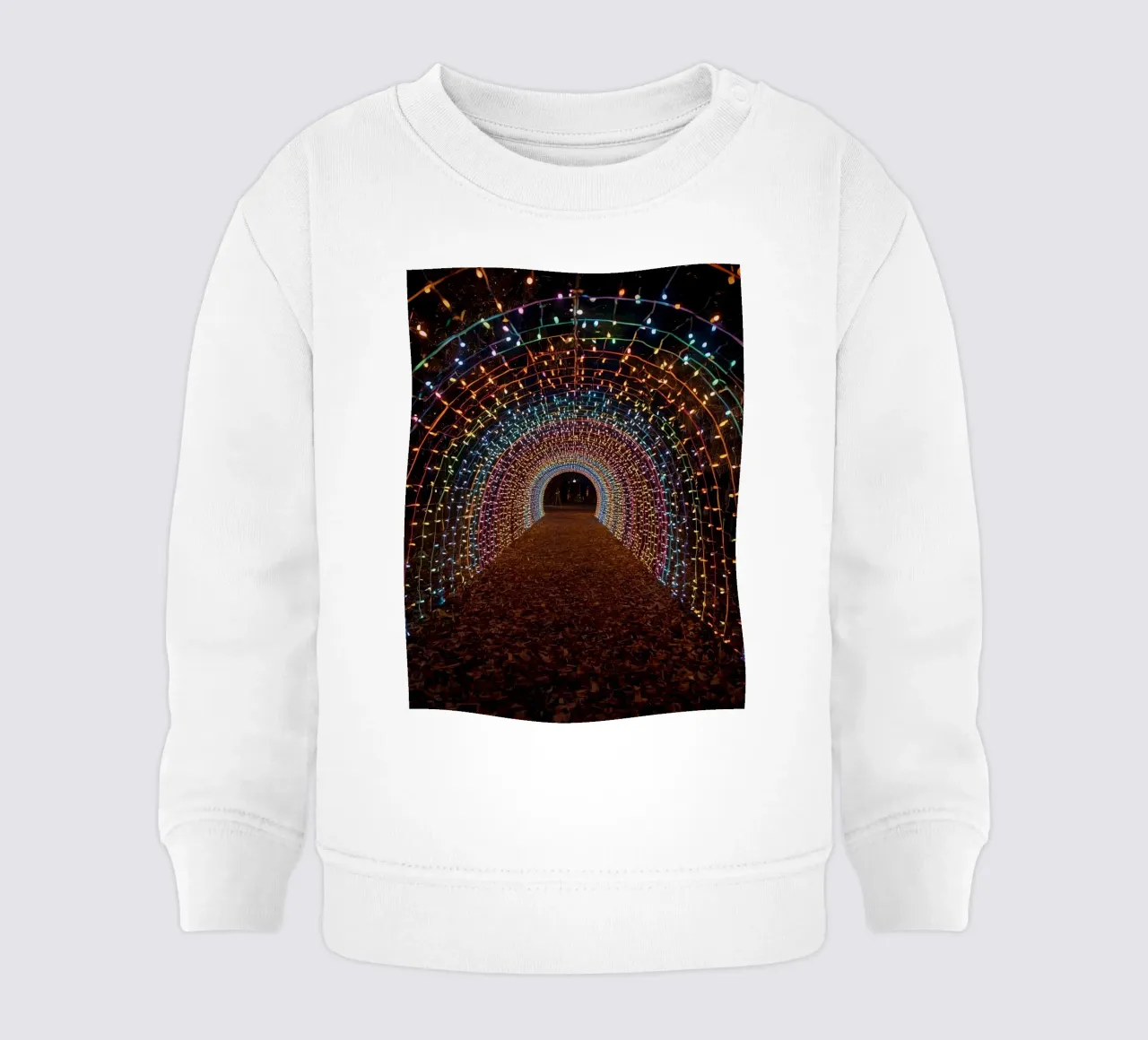 Tunnel ad arco con luci colorate e foglie cadute felpa neonato da DesignDoodle