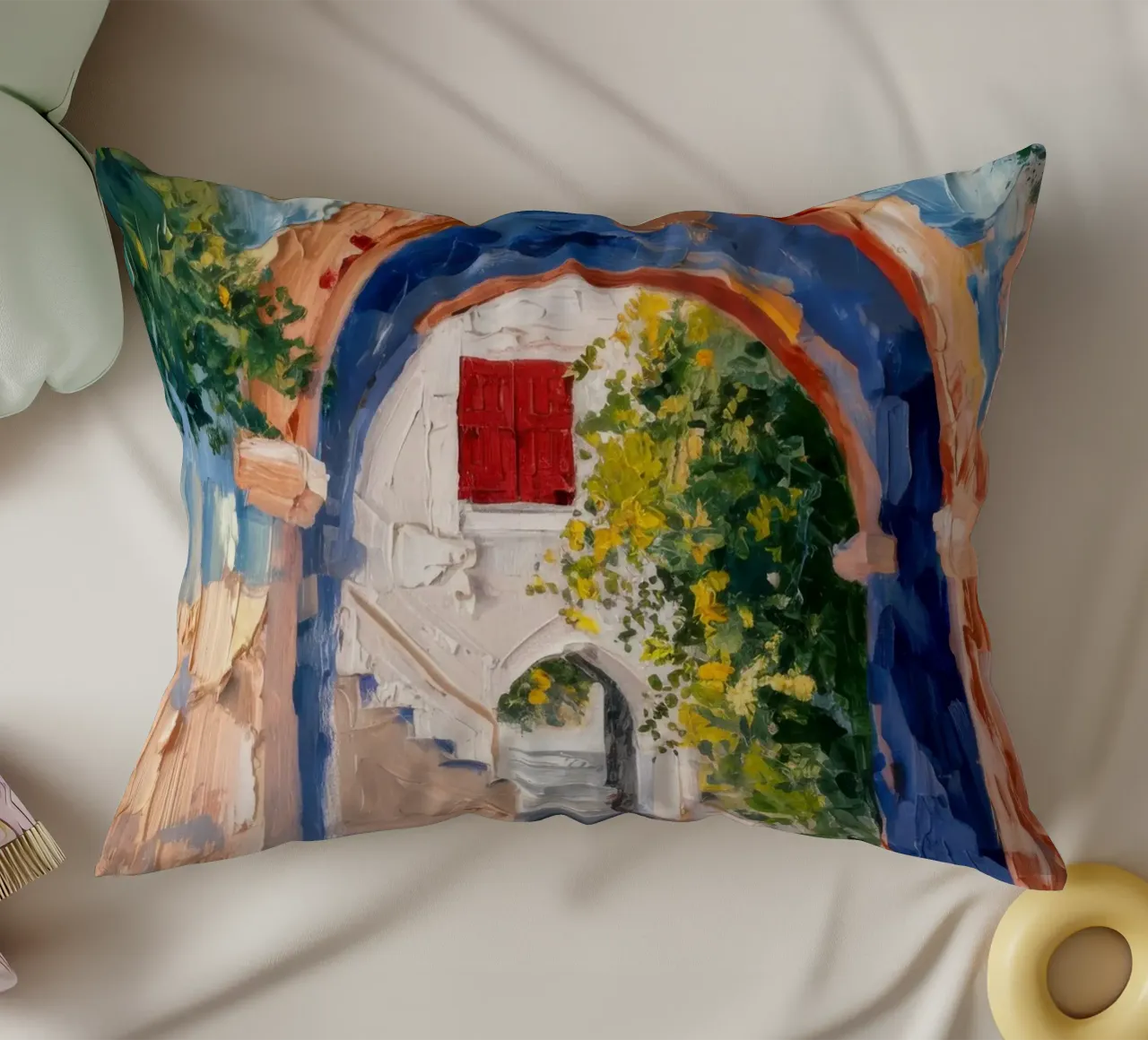 Scorcio di arco illuminato dal sole cuscino da Angkasa Mist