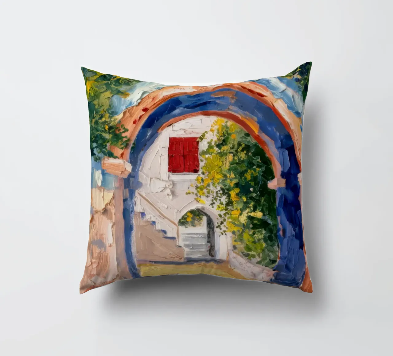 Scorcio di arco illuminato dal sole cuscino da Angkasa Mist