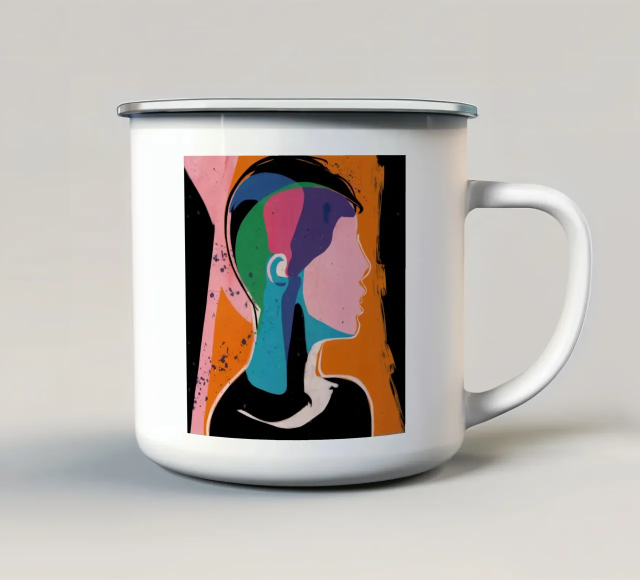 Forma decostruita a pastello tazza in smalto da Katarsis Mann