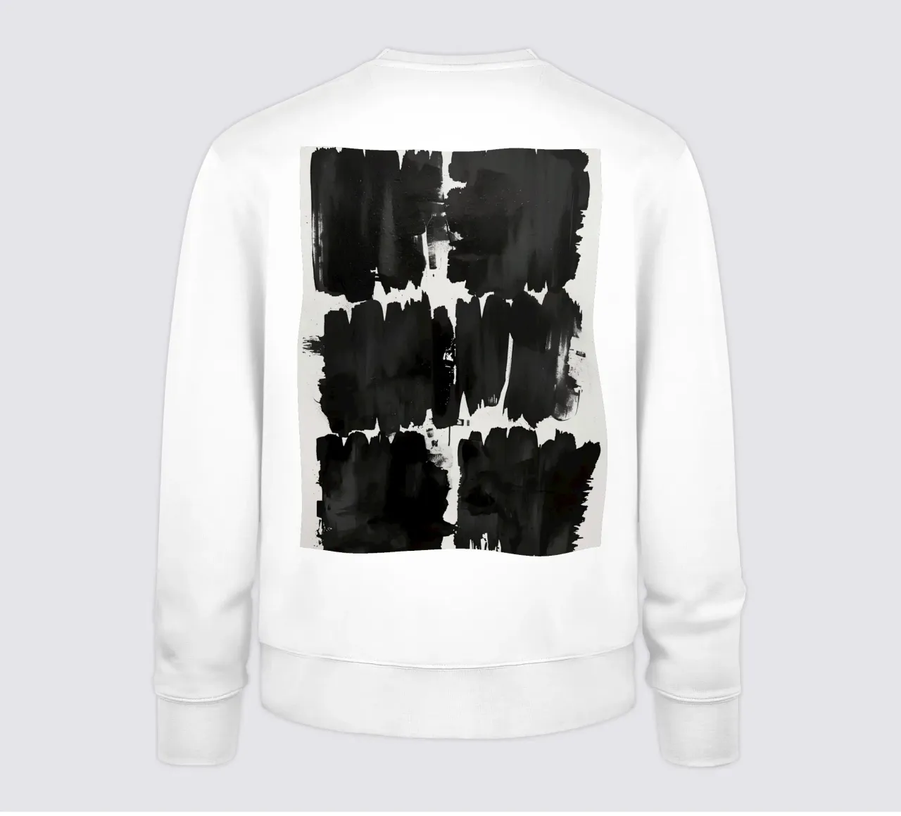 Pennellate nere astratte su bianco felpa da DesignDoodle
