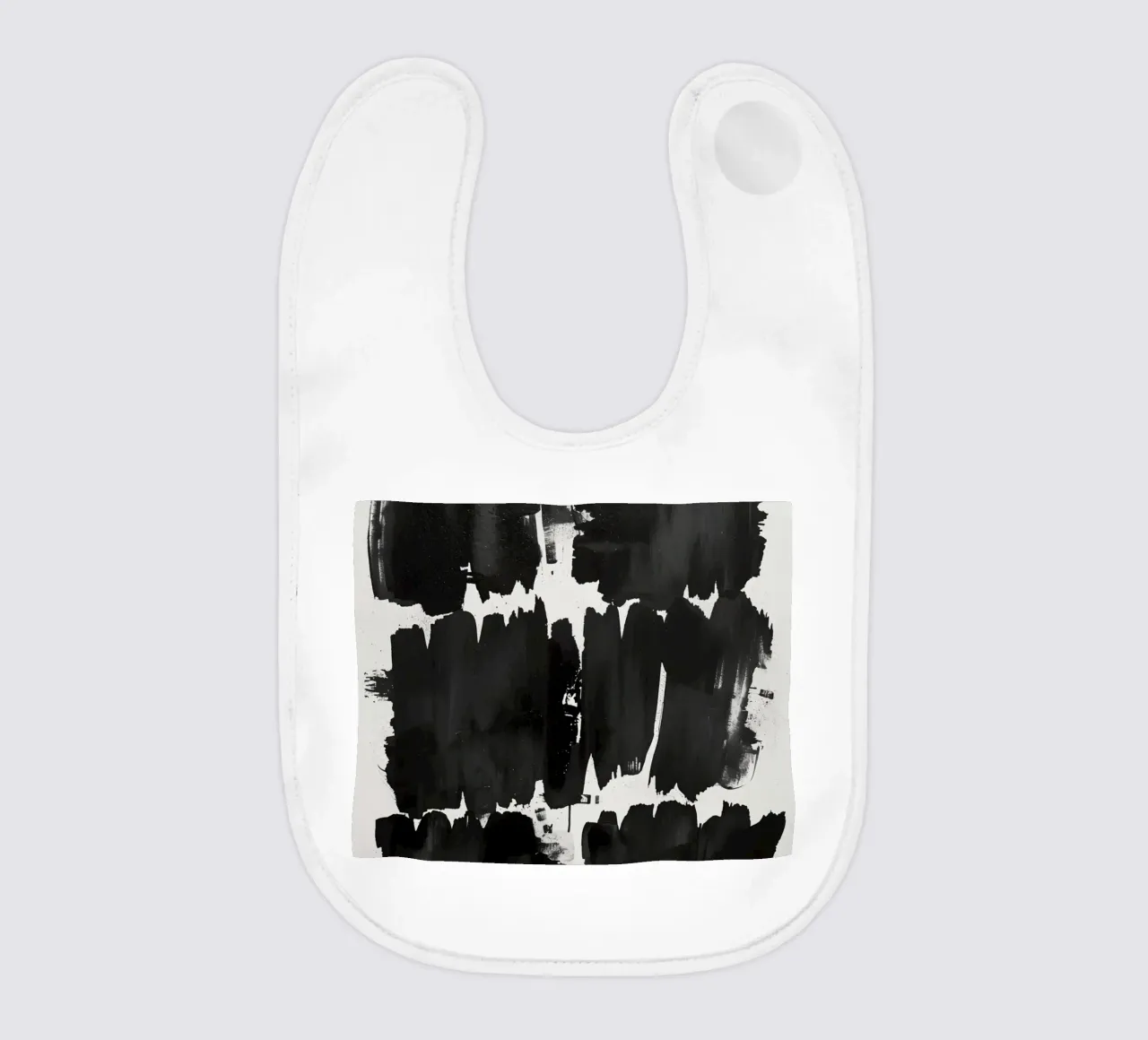 Pennellate nere astratte su bianco bavaglino da DesignDoodle