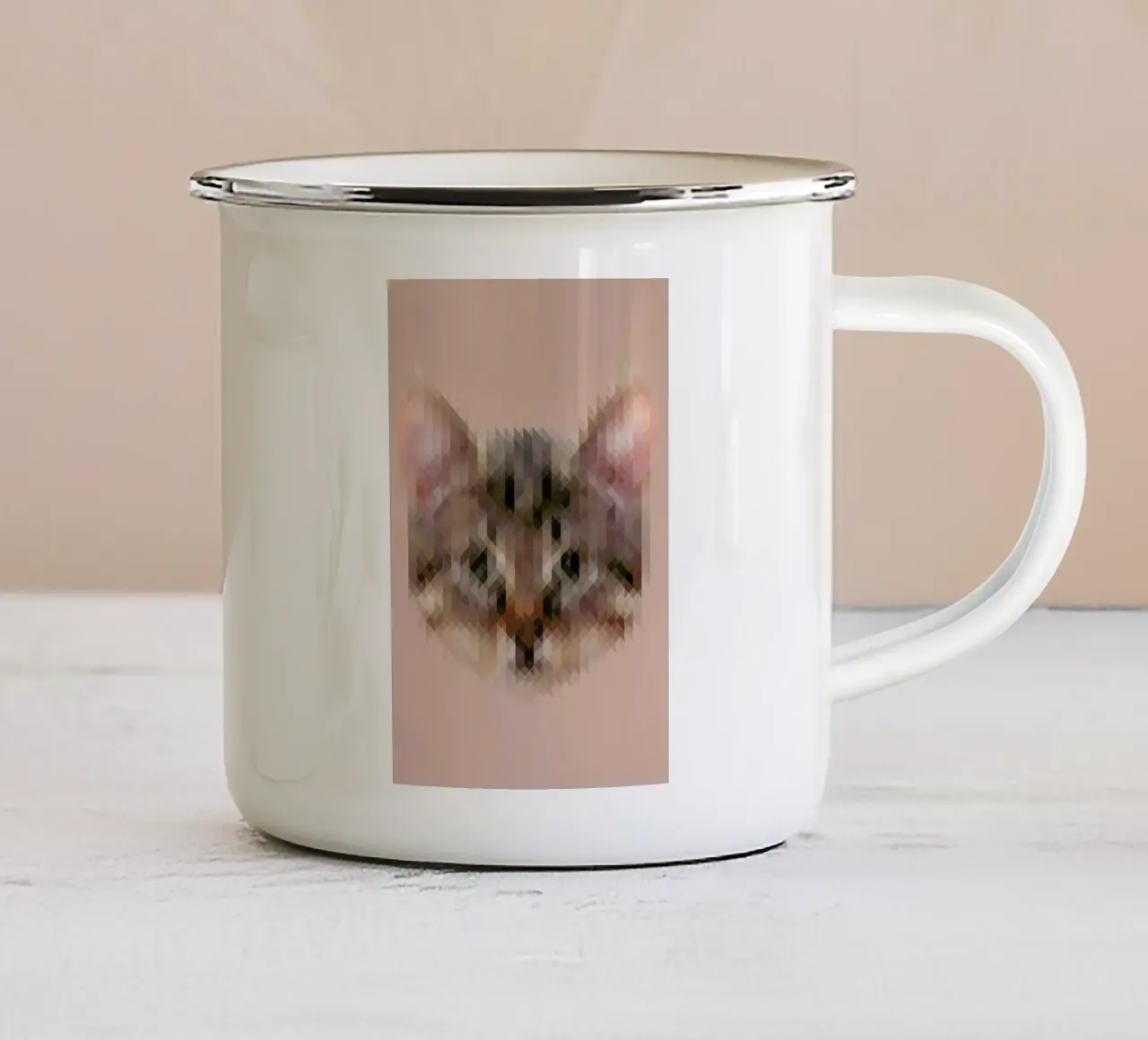 Cat tazza in smalto da Nur Mut