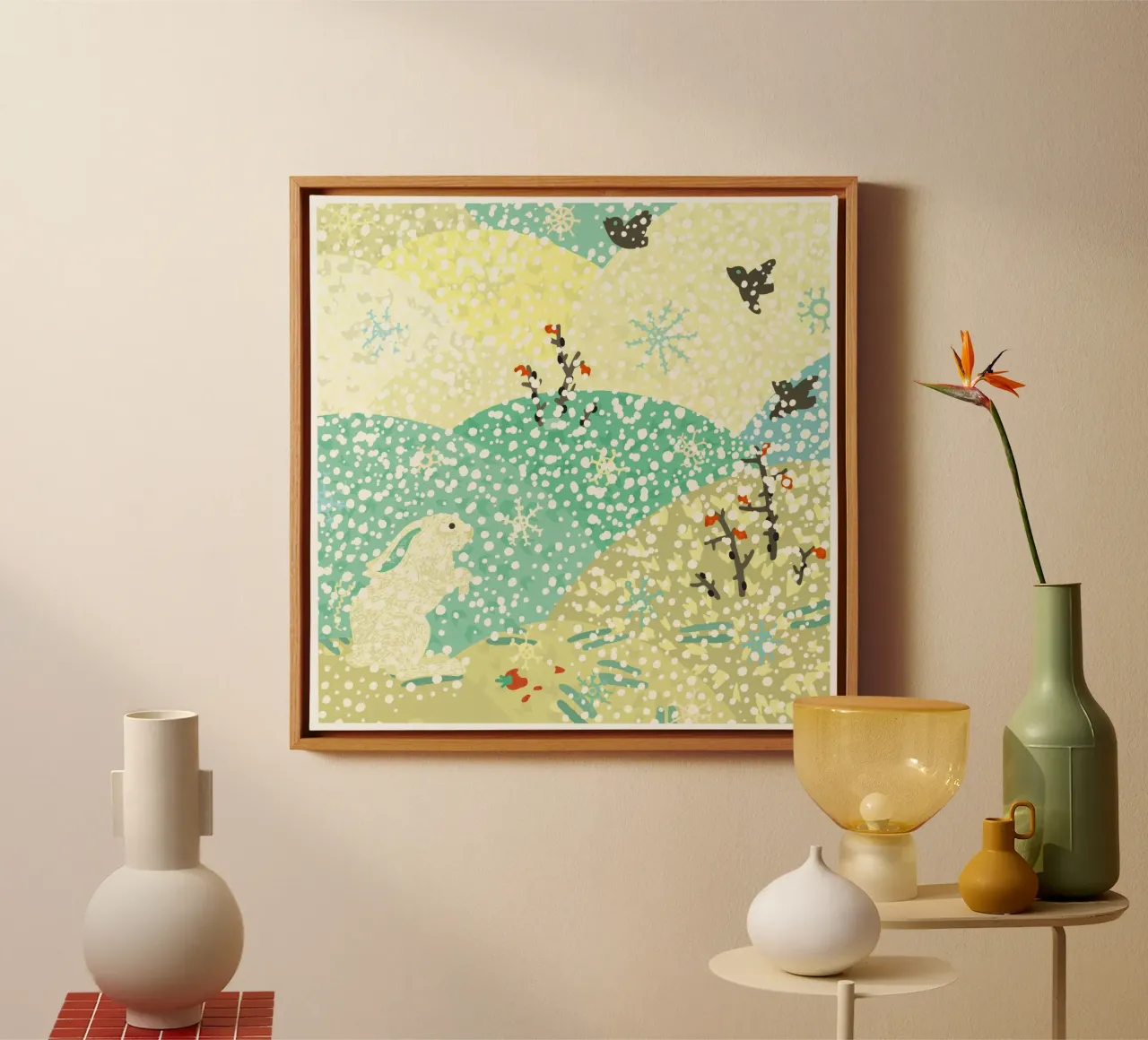 As timid as a rabbit canvas by Lidia Blomgren
