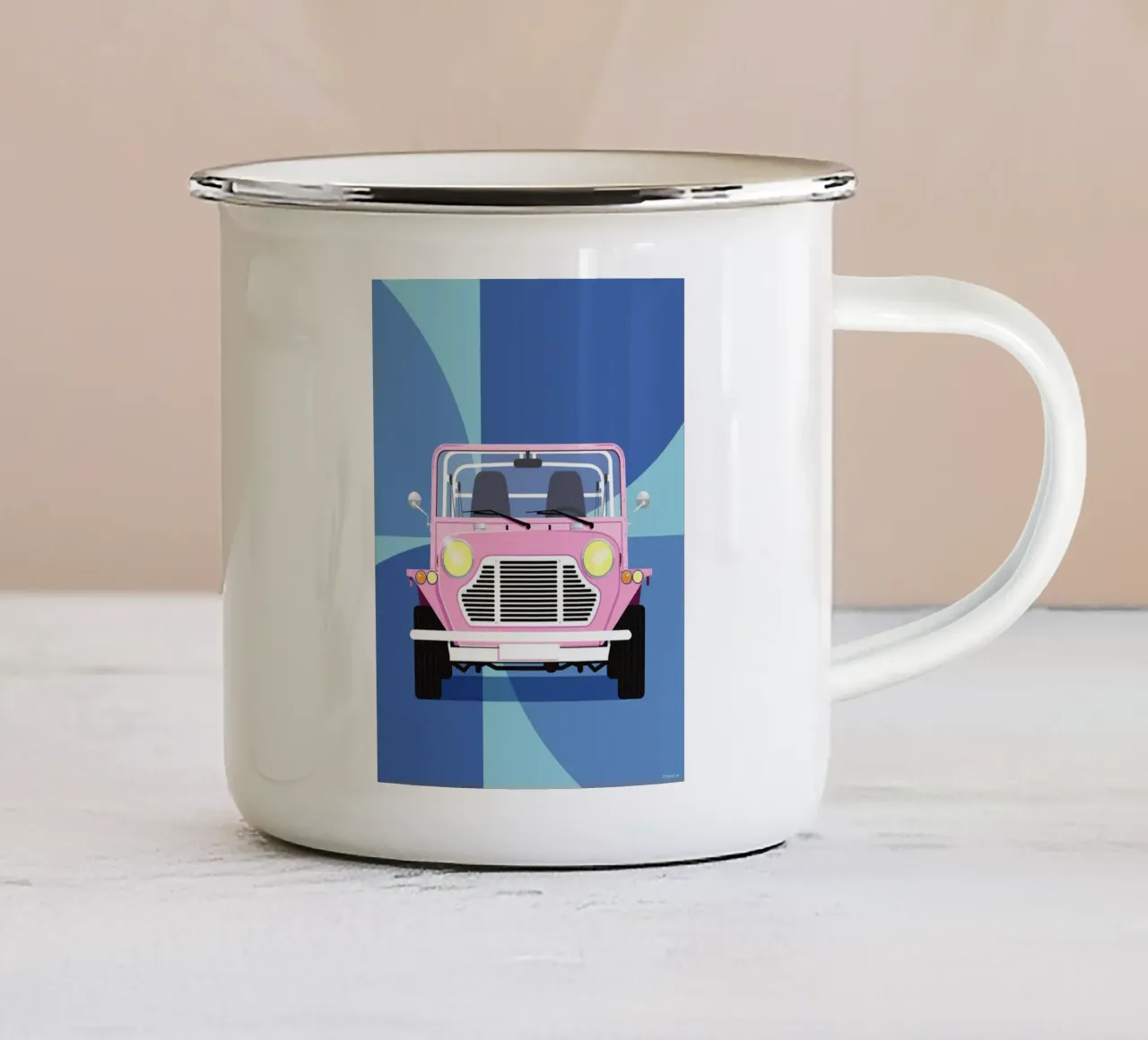 mini Moke tazza in smalto da Raphaël Delerue