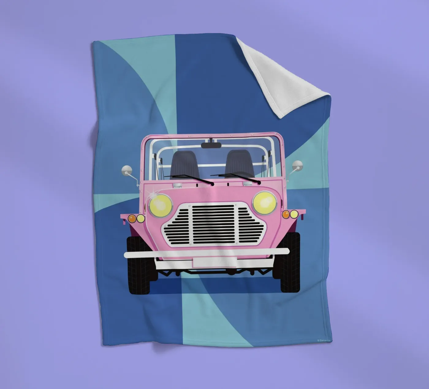 mini Moke fleece blanket by Raphaël Delerue