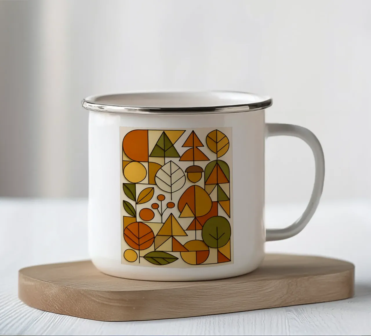 Stile Bauhaus di metà secolo tazza in smalto da ARTOMATIC