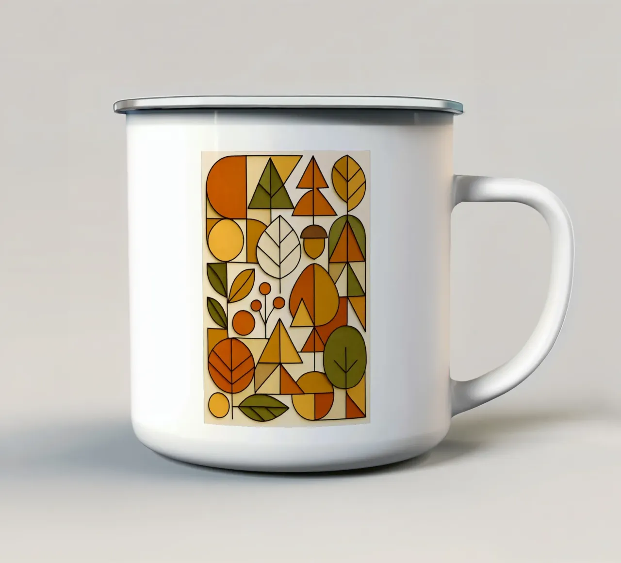 Stile Bauhaus di metà secolo tazza in smalto da ARTOMATIC