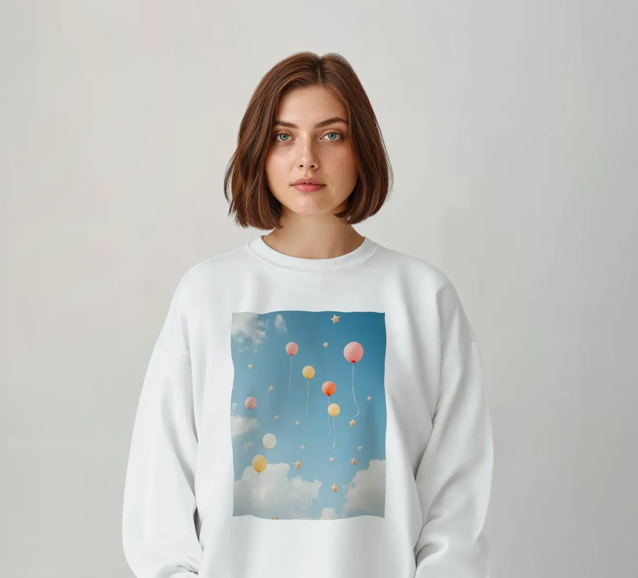Palloncini e stelle in un cielo nuvoloso felpa da DesignDoodle