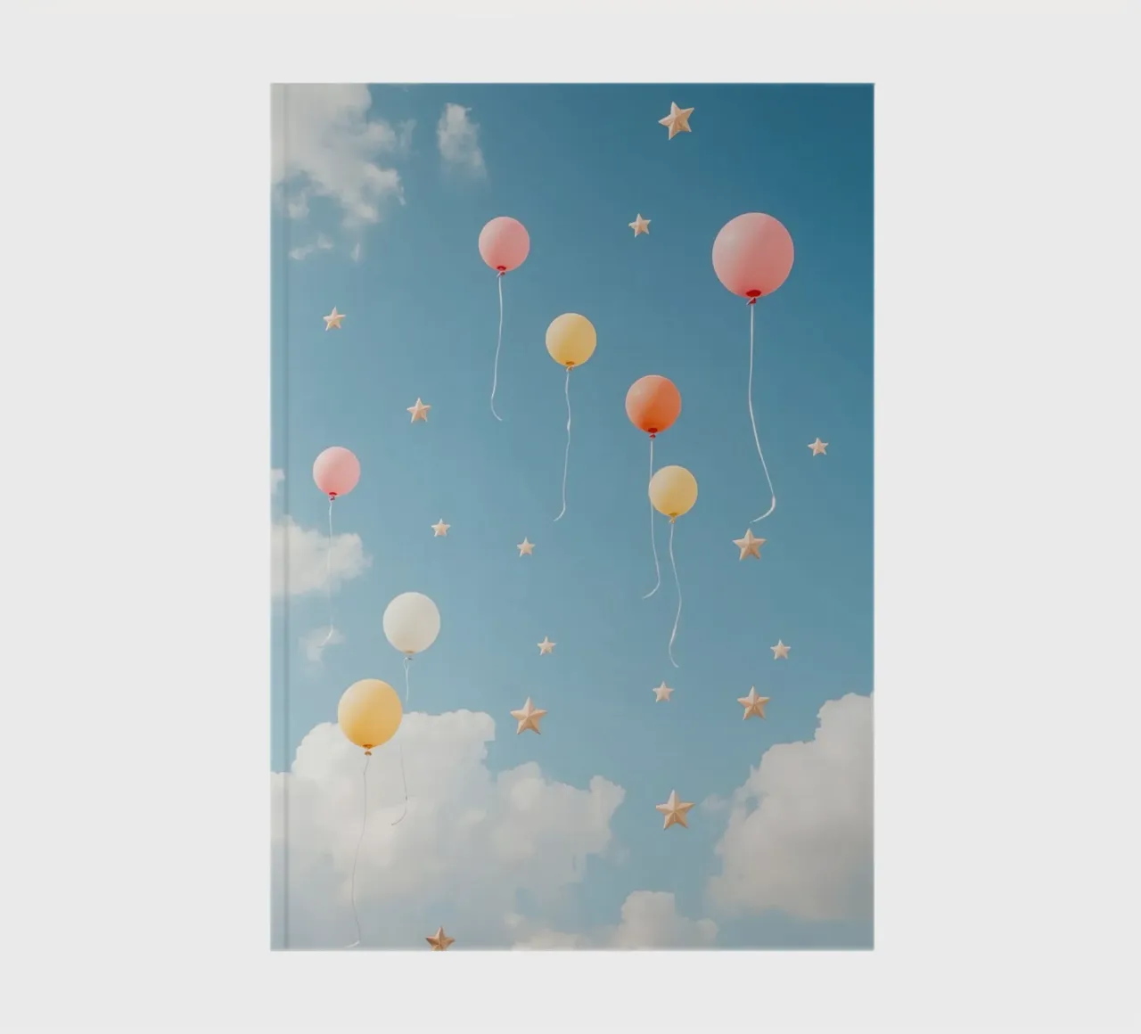 Balloons and Stars in a Cloudy Sky notebook by DesignDoodle